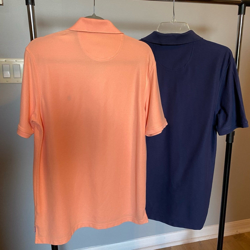 Lot Of 2 IZOD Performance Stretch Medium Polo Logo Shirt Cotton Blend - Picture 4 of 4